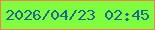 文字の大きさ：1、枠の色：f77c54、背景の色：7efe3f、文字の色：1e6693 無料ブログパーツのブログ時計