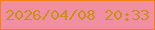 文字の大きさ：2、枠の色：f77d15、背景の色：f18ea2、文字の色：c79119 無料ブログパーツのブログ時計
