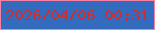 文字の大きさ：3、枠の色：f780a3、背景の色：336cbe、文字の色：ce2e2f 無料ブログパーツのブログ時計