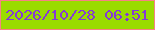 文字の大きさ：2、枠の色：f78284、背景の色：9adc00、文字の色：853ad5 無料ブログパーツのブログ時計