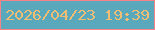 文字の大きさ：2、枠の色：f78387、背景の色：59a8bc、文字の色：efbe74 無料ブログパーツのブログ時計