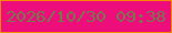 文字の大きさ：4、枠の色：f78703、背景の色：ed0e7c、文字の色：76774e 無料ブログパーツのブログ時計