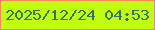 文字の大きさ：4、枠の色：f7875c、背景の色：c0fe0e、文字の色：367467 無料ブログパーツのブログ時計