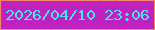 文字の大きさ：4、枠の色：f7876a、背景の色：bf22bf、文字の色：40e9eb 無料ブログパーツのブログ時計