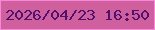 文字の大きさ：3、枠の色：f788d9、背景の色：d0609d、文字の色：51126e 無料ブログパーツのブログ時計