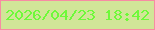 文字の大きさ：1、枠の色：f78ba3、背景の色：d1e598、文字の色：6ef93a 無料ブログパーツのブログ時計