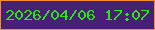 文字の大きさ：3、枠の色：f78d26、背景の色：471f74、文字の色：2ae612 無料ブログパーツのブログ時計