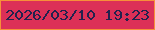 文字の大きさ：2、枠の色：f78f39、背景の色：dc3057、文字の色：23224e 無料ブログパーツのブログ時計