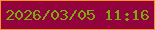 文字の大きさ：5、枠の色：f79125、背景の色：94023e、文字の色：7dab0d 無料ブログパーツのブログ時計