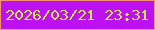 文字の大きさ：2、枠の色：f79271、背景の色：bc11f0、文字の色：d0e648 無料ブログパーツのブログ時計