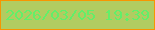 文字の大きさ：1、枠の色：f79501、背景の色：b1cc61、文字の色：62ef69 無料ブログパーツのブログ時計