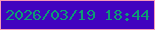 文字の大きさ：4、枠の色：f798b9、背景の色：4203bf、文字の色：0d9b74 無料ブログパーツのブログ時計