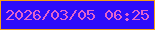 文字の大きさ：5、枠の色：f79f14、背景の色：2e0cfb、文字の色：e263cd 無料ブログパーツのブログ時計