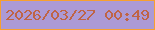 文字の大きさ：5、枠の色：f7a02f、背景の色：ac9ad5、文字の色：bf6445 無料ブログパーツのブログ時計