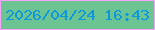 文字の大きさ：2、枠の色：f7a3fb、背景の色：6bc492、文字の色：0e97dc 無料ブログパーツのブログ時計