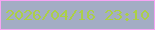 文字の大きさ：3、枠の色：f7a5f4、背景の色：a3adc4、文字の色：accf48 無料ブログパーツのブログ時計