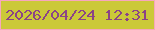 文字の大きさ：3、枠の色：f7a7bd、背景の色：cbc938、文字の色：8b4486 無料ブログパーツのブログ時計
