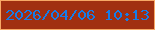 文字の大きさ：5、枠の色：f7a866、背景の色：a12f11、文字の色：157de8 無料ブログパーツのブログ時計