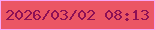 文字の大きさ：5、枠の色：f7a8f4、背景の色：eb5665、文字の色：8e1055 無料ブログパーツのブログ時計