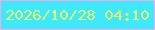 文字の大きさ：3、枠の色：f7a9e7、背景の色：3ee9fb、文字の色：e6fc6b 無料ブログパーツのブログ時計