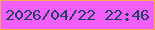 文字の大きさ：4、枠の色：f7aa57、背景の色：f25ef8、文字の色：234162 無料ブログパーツのブログ時計