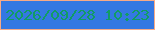 文字の大きさ：4、枠の色：f7aa87、背景の色：3478e2、文字の色：119c64 無料ブログパーツのブログ時計