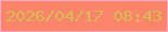 文字の大きさ：3、枠の色：f7aaca、背景の色：fc846a、文字の色：d8bb51 無料ブログパーツのブログ時計