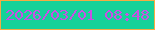 文字の大きさ：2、枠の色：f7ac42、背景の色：16d299、文字の色：ca50e5 無料ブログパーツのブログ時計