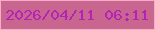文字の大きさ：5、枠の色：f7acc7、背景の色：c86690、文字の色：b323b5 無料ブログパーツのブログ時計