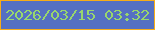 文字の大きさ：3、枠の色：f7ad18、背景の色：5570c2、文字の色：98d76d 無料ブログパーツのブログ時計
