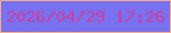 文字の大きさ：5、枠の色：f7ad86、背景の色：7972f0、文字の色：cb3ea1 無料ブログパーツのブログ時計