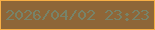 文字の大きさ：3、枠の色：f7af46、背景の色：8e6638、文字の色：778369 無料ブログパーツのブログ時計