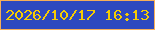 文字の大きさ：5、枠の色：f7af58、背景の色：2e49bf、文字の色：f6cc01 無料ブログパーツのブログ時計