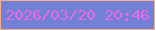 文字の大きさ：2、枠の色：f7af8e、背景の色：7280d5、文字の色：ec69e2 無料ブログパーツのブログ時計