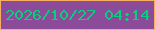 文字の大きさ：4、枠の色：f7b062、背景の色：8b4b99、文字の色：07cf7b 無料ブログパーツのブログ時計