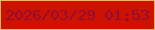 文字の大きさ：4、枠の色：f7b163、背景の色：cd1200、文字の色：8f0c3b 無料ブログパーツのブログ時計