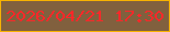 文字の大きさ：3、枠の色：f7b202、背景の色：81603e、文字の色：fb2829 無料ブログパーツのブログ時計