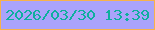 文字の大きさ：3、枠の色：f7b24a、背景の色：aaa3fb、文字の色：0daf9e 無料ブログパーツのブログ時計