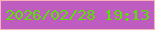 文字の大きさ：1、枠の色：f7b3b7、背景の色：be5dbf、文字の色：57e202 無料ブログパーツのブログ時計