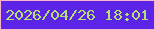文字の大きさ：5、枠の色：f7b4cc、背景の色：5b24e6、文字の色：b4e279 無料ブログパーツのブログ時計