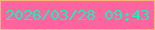 文字の大きさ：1、枠の色：f7b57c、背景の色：ff659d、文字の色：12f1c0 無料ブログパーツのブログ時計
