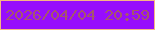 文字の大きさ：4、枠の色：f7b584、背景の色：970dfc、文字の色：a6566c 無料ブログパーツのブログ時計