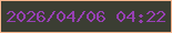 文字の大きさ：5、枠の色：f7b68d、背景の色：3b3e33、文字の色：9740b3 無料ブログパーツのブログ時計