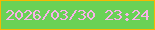 文字の大きさ：2、枠の色：f7b801、背景の色：6ad256、文字の色：f8b2e9 無料ブログパーツのブログ時計