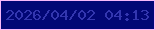 文字の大きさ：2、枠の色：f7b8fa、背景の色：020775、文字の色：3336af 無料ブログパーツのブログ時計