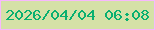 文字の大きさ：4、枠の色：f7b8fd、背景の色：d5e1a7、文字の色：09b070 無料ブログパーツのブログ時計