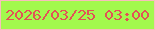 文字の大きさ：3、枠の色：f7bebb、背景の色：a2f94d、文字の色：e25256 無料ブログパーツのブログ時計