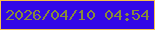 文字の大きさ：1、枠の色：f7c04c、背景の色：3307e8、文字の色：888a3a 無料ブログパーツのブログ時計