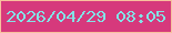 文字の大きさ：3、枠の色：f7c09d、背景の色：d6397c、文字の色：83e2e6 無料ブログパーツのブログ時計