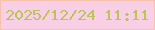 文字の大きさ：1、枠の色：f7c1ae、背景の色：f8cfe5、文字の色：bec25a 無料ブログパーツのブログ時計